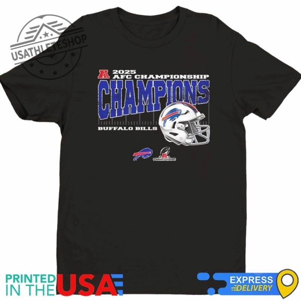 Buffalo Bills 2025 Afc Championship Conference Champions Vintage Style With Helmet Unisex Shirt usathleteshop 1