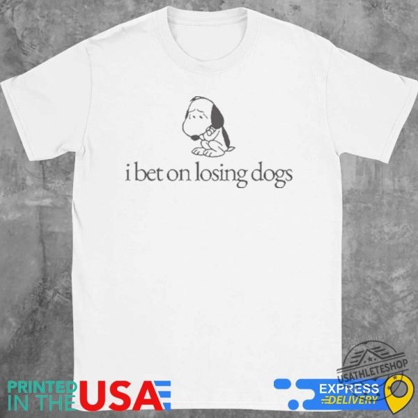 Snoopy Peanuts I Bet On Losing Dogs Shirt Funny Vintage Comic Tee usathleteshop 1