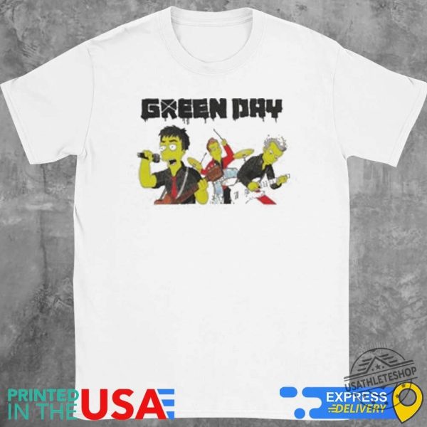 The Simpsons X Green Day Poster Shirt Vintage Rock Cartoon Crossover Tee usathleteshop 1