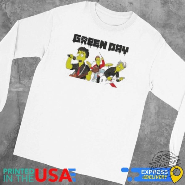 The Simpsons X Green Day Poster Shirt Vintage Rock Cartoon Crossover Tee usathleteshop 1 1
