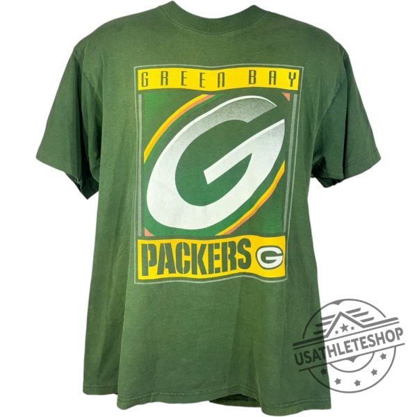 Vintage Green Bay Packers Logo Nfl Tee usathleteshop 1