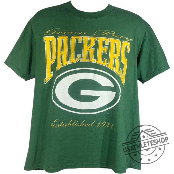 Vintage Green Bay Packers Established 1921 Nfl Tshirt Classic Team Tee usathleteshop 1