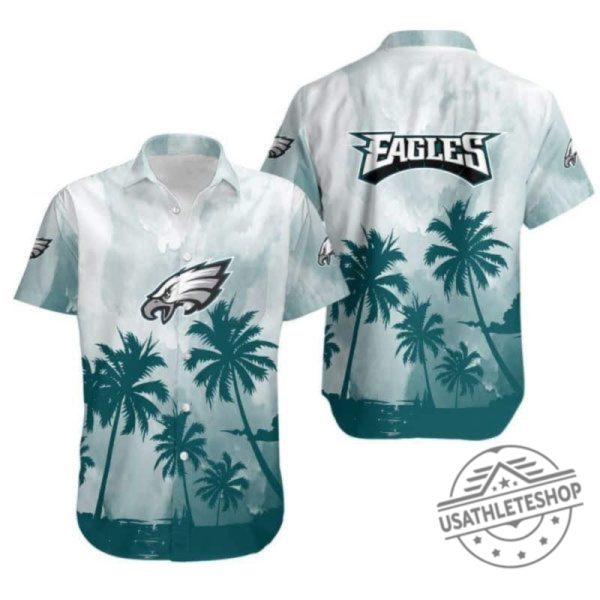 Vintage Nfl Philadelphia Eagles Hawaiian Shirt Coconut Trees usathleteshop 1 1