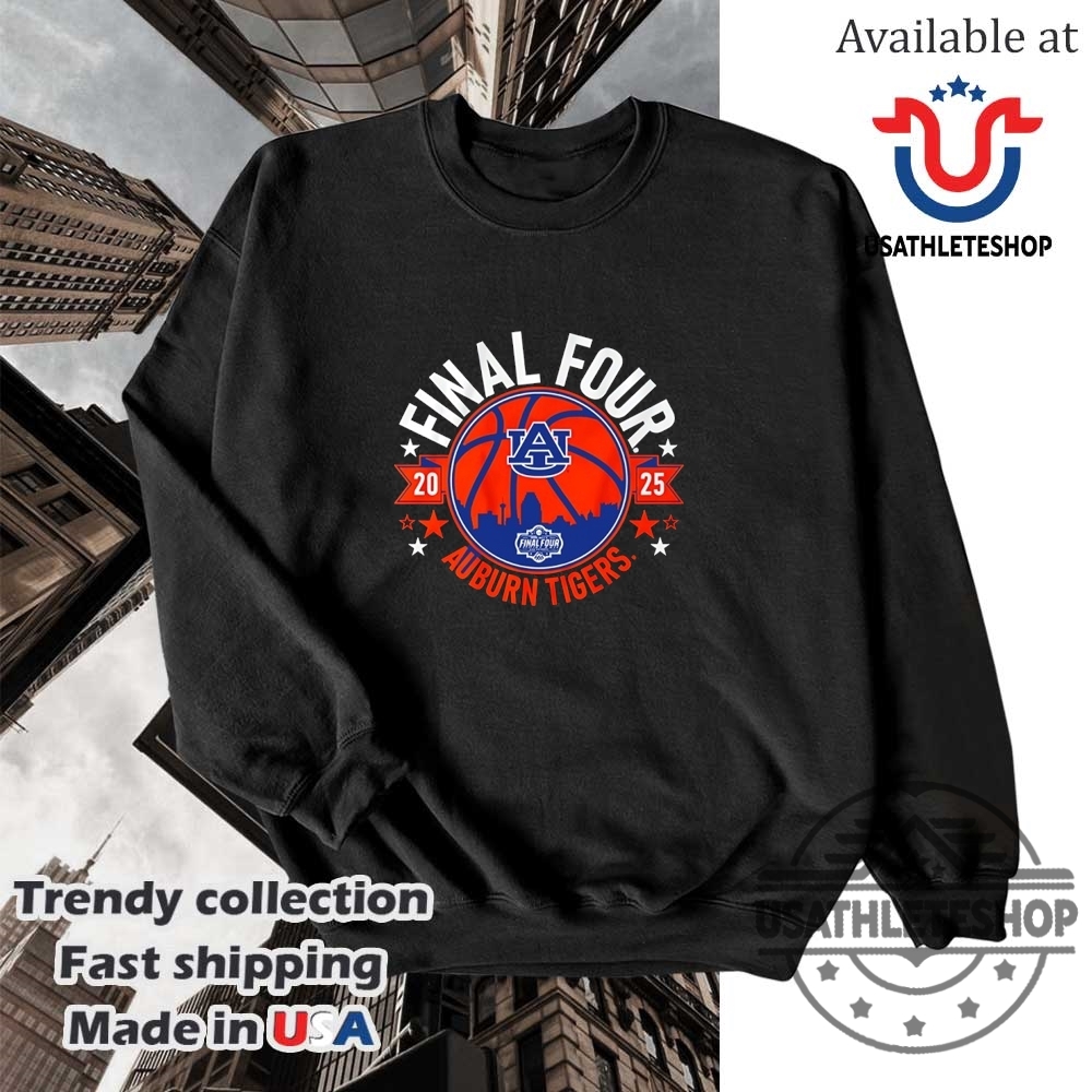 Auburn Tigers 2025 Final Four Skyline Tshirt Ncaa Basketball Tournament Tee 5 Auburn Tigers 2025 Final Four Skyline T-Shirt – NCAA Basketball Tournament Tee