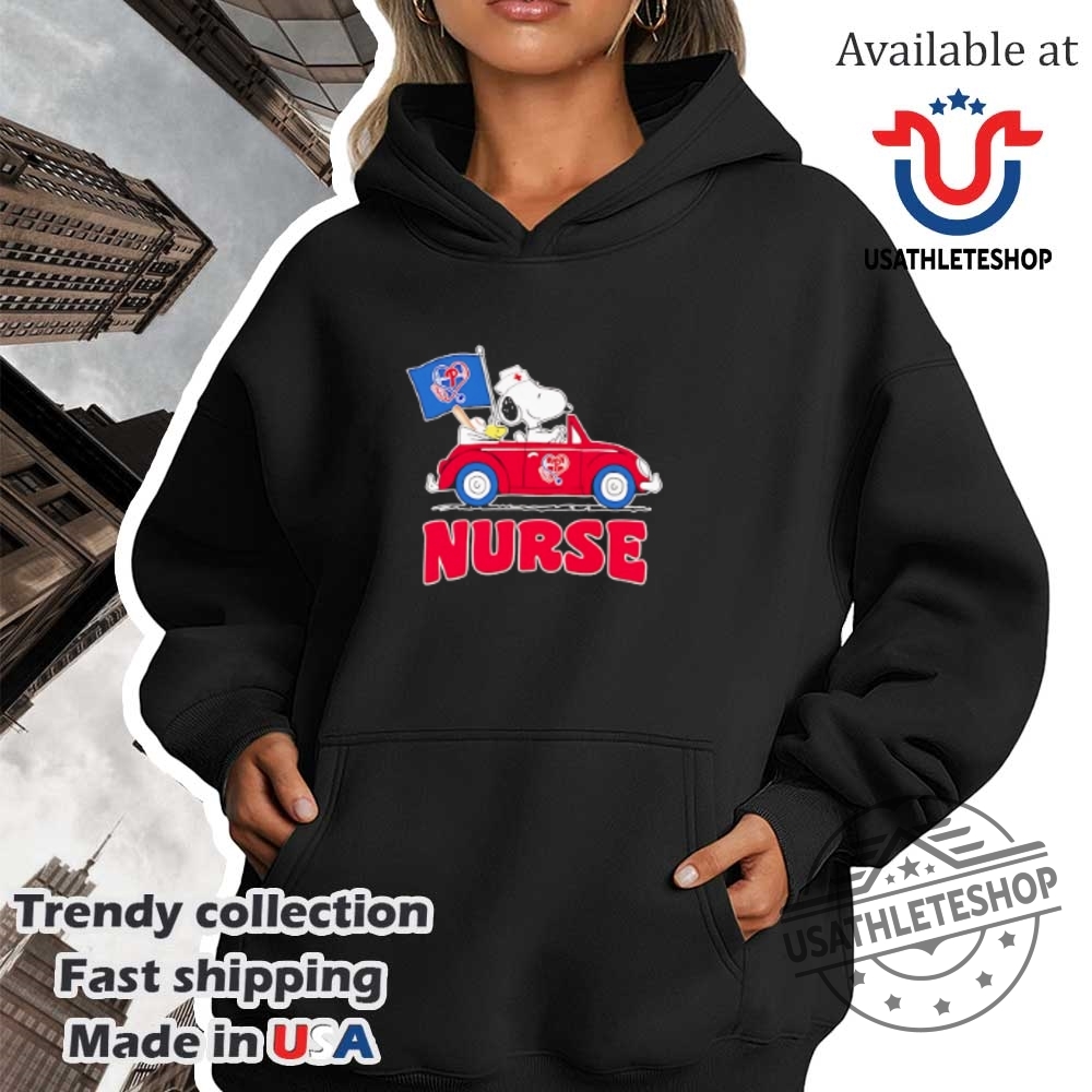 Nurse Snoopy And Woodstock Driving Car Philadelphia Phillies Shirt 4 Nurse Snoopy and Woodstock driving car Philadelphia Phillies shirt