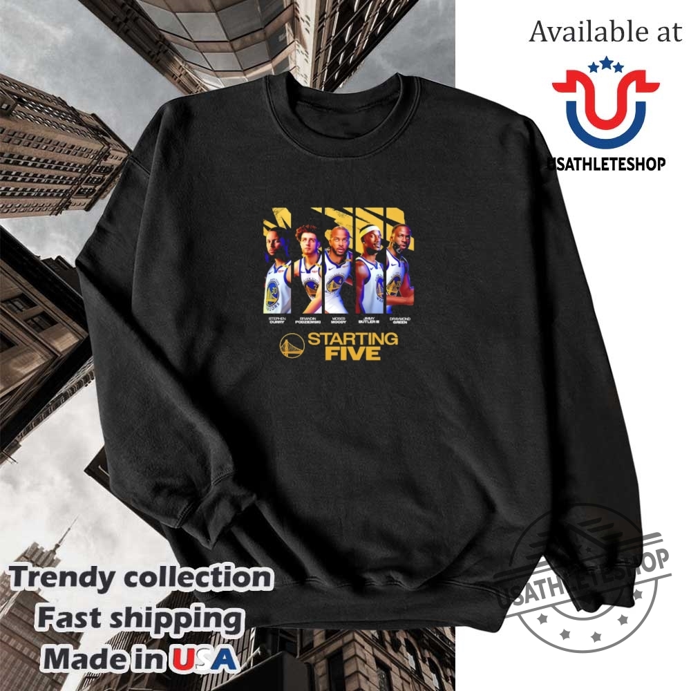 Golden State Warriors Starting Five 2025 Shirt Iconic Lineup Tee 5 Golden State Warriors Starting Five 2025 Shirt – Iconic Lineup Tee
