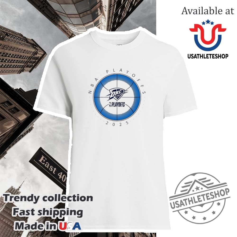 Okc Thunder 2025 Nba Playoffs Basketball Outline Shirt