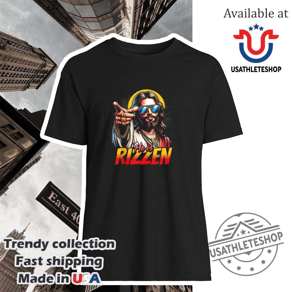 "Top Oklahoma City Thunder Shirts for NBA Playoffs Fans 2024-2025" 26 He Is Rizzin Jesus Cool Easter Tshirt