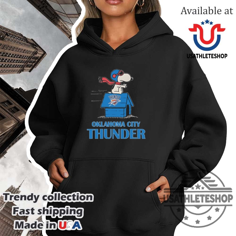 Oklahoma City Thunder Nba Basketball Snoopy House 2025 Tshirts 4 Oklahoma City Thunder NBA basketball Snoopy House 2025 T-shirts