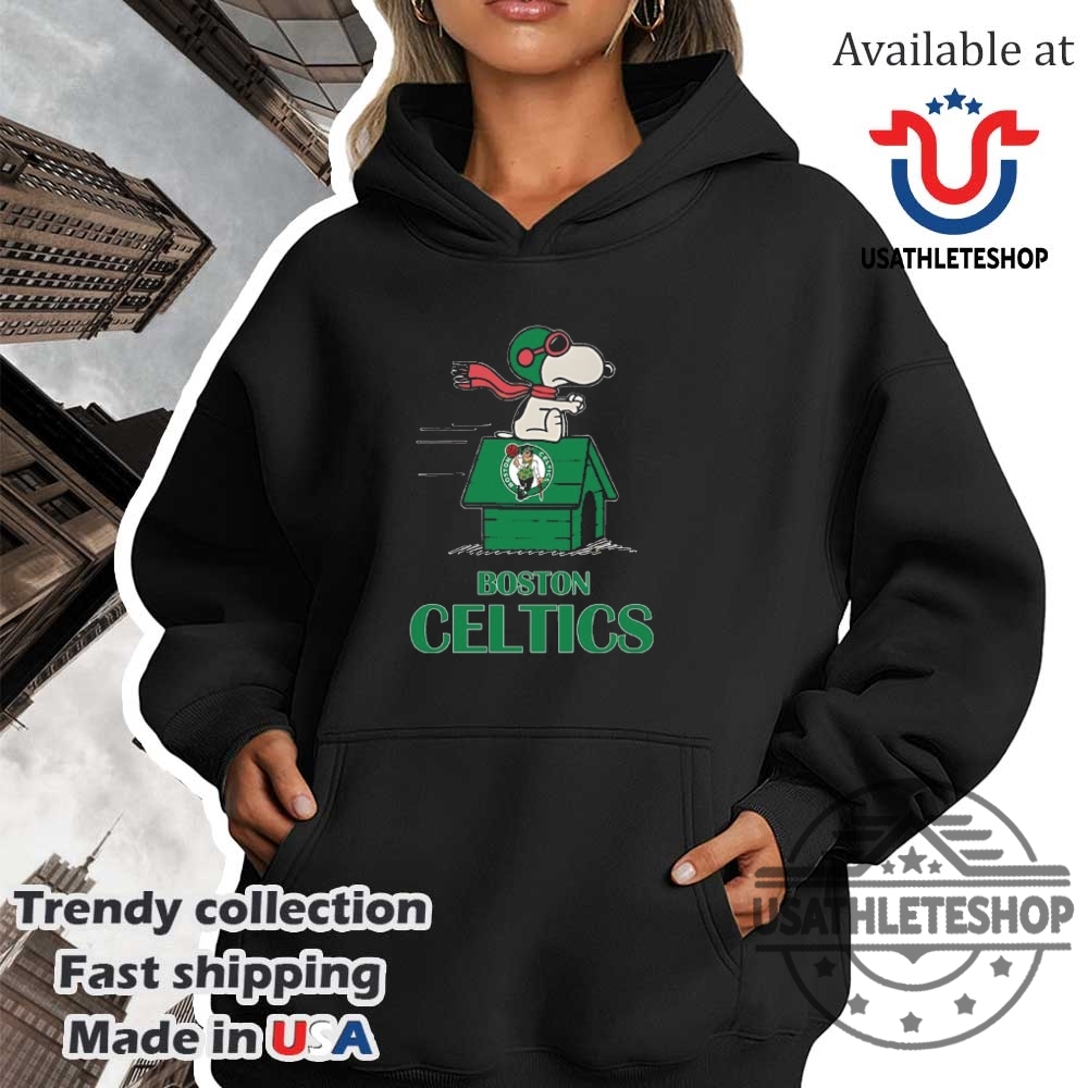 Boston Celtics Nba Basketball Snoopy House 2025 Tshirts 4 Boston Celtics NBA basketball Snoopy House 2025 T-shirts