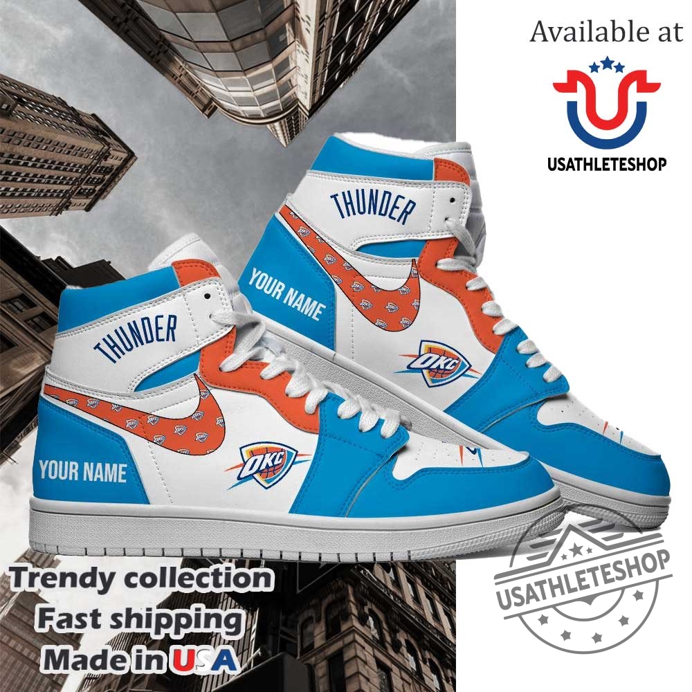 Oklahoma City Thunder Custom Name Air Jordan 1 High Top Shoes Nba Fan Sneakers 5 Oklahoma City Thunder Custom Name Air Jordan 1 High Top Shoes – NBA Fan Sneakers
