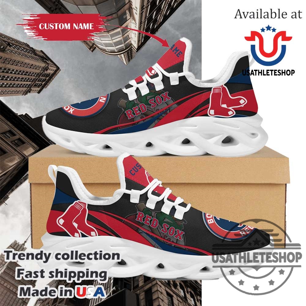 "Top Los Angeles Dodgers High Top Sneakers for Ultimate Fans" 10 Boston Red Sox Mascot Custom Name Sneakers Max Soul Running Shoes White Sole