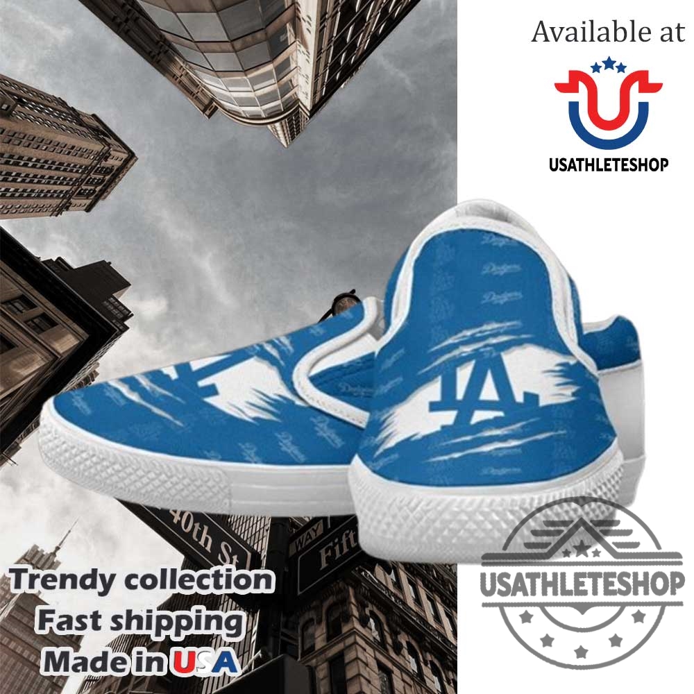 "Top Los Angeles Dodgers High Top Sneakers for Ultimate Fans" 14 Los Angeles Dodgers Logo Slipon Shoes Trending Gift For Fans