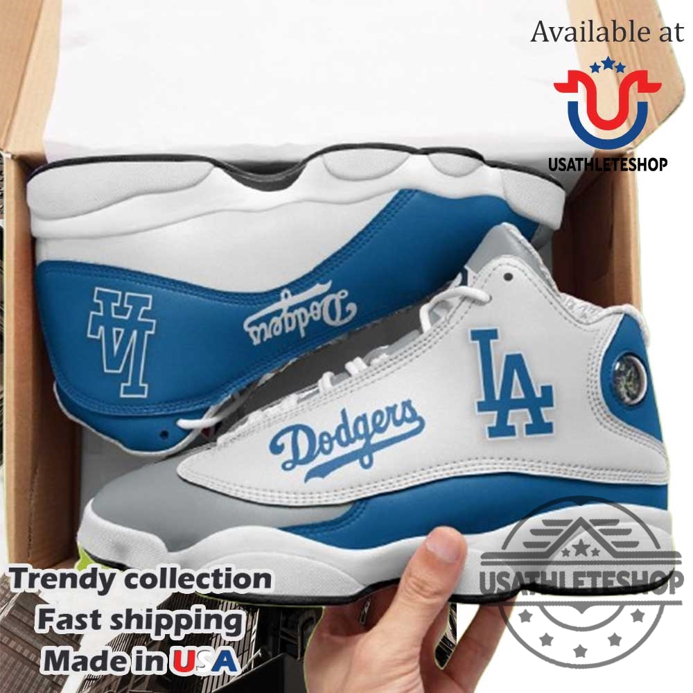 "Top Los Angeles Dodgers High Top Sneakers for Ultimate Fans" 16 Los Angeles Dodgers Air Jordan 13 Sneakers Best Gift For Men And Women Fans