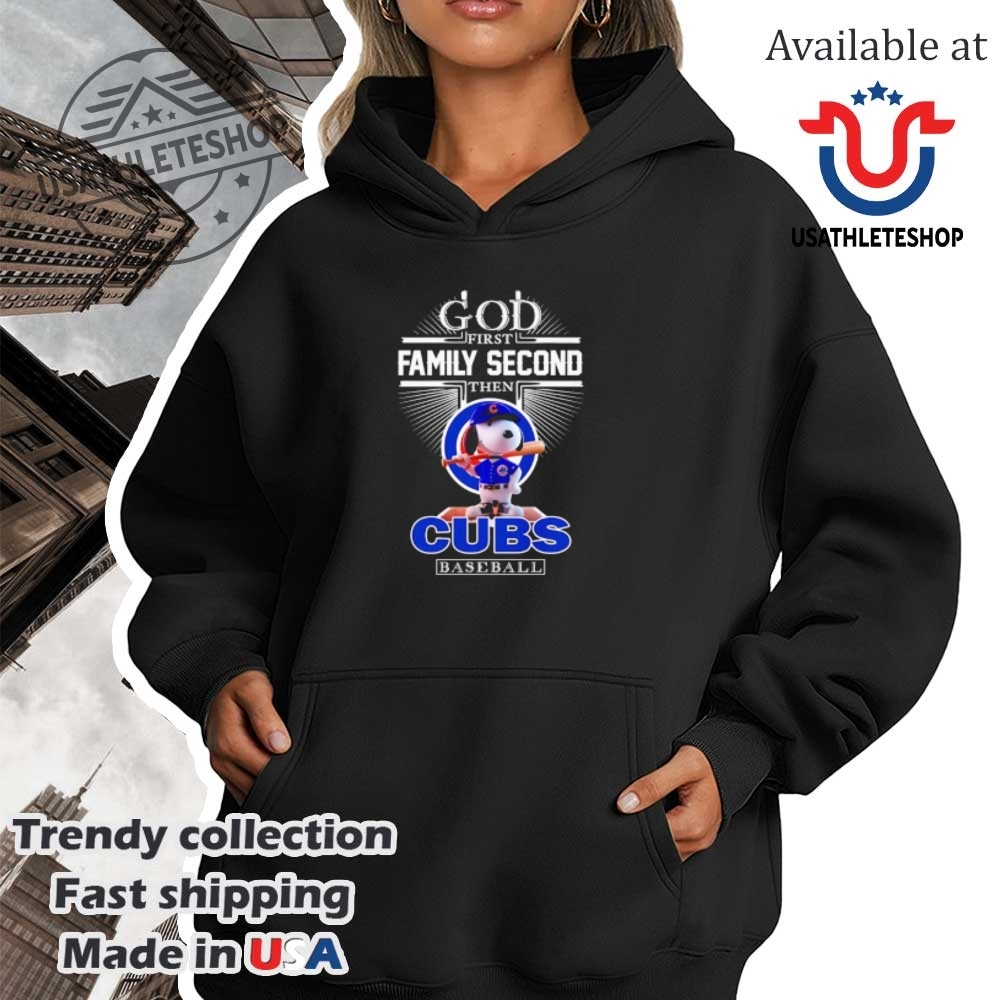 Snoopy God First Family Second Chicago Cubs Baseball Shirt Fan Favorite Tee 4 Snoopy God First, Family Second Chicago Cubs Baseball Shirt – Fan Favorite Tee