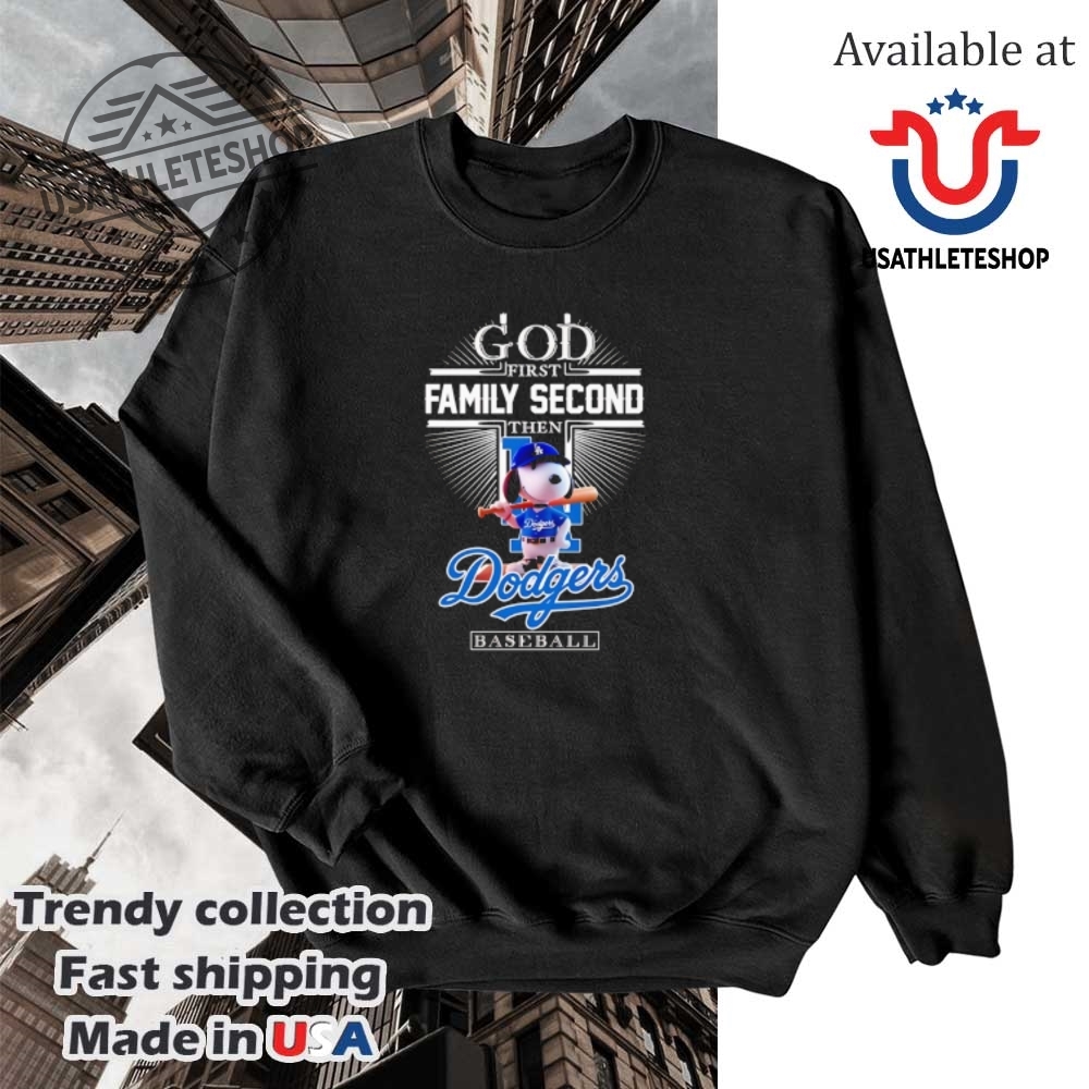 Snoopy God First Family Second Los Angeles Dodgers Baseball Shirt Mlb Tee 5 Snoopy God First, Family Second Los Angeles Dodgers Baseball Shirt – MLB Tee