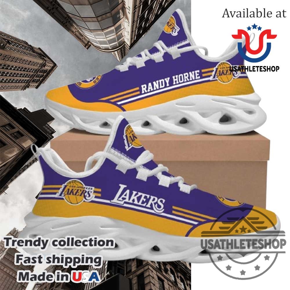 "Top 5 Must-Have Lakers and Timberwolves Themed Sneakers for Fans" 7 Los Angeles Lakers Custom Name Max Soul Sneakers White Sole Personalized Nba Shoes