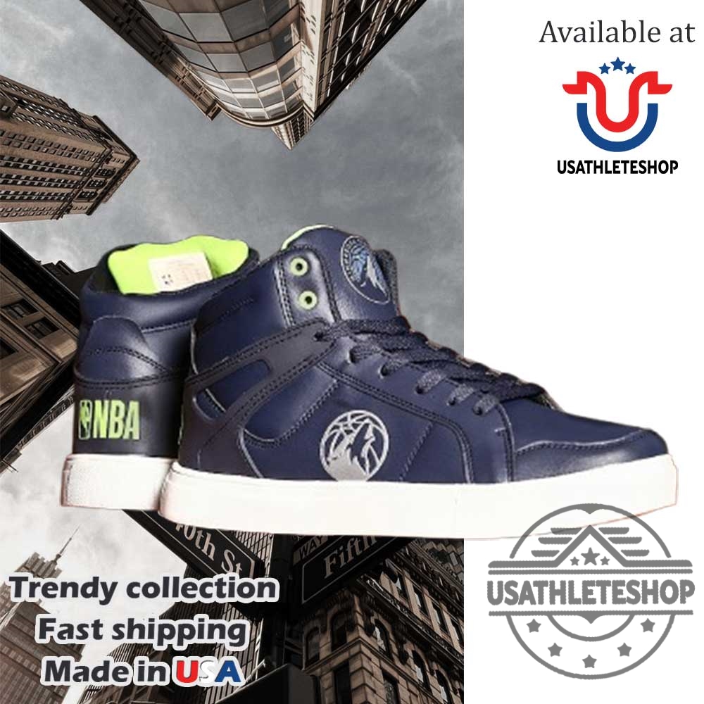 Nba Minnesota Timberwolves Navy Hightop Sneakers Mens Basketball Shoes 5 NBA Minnesota Timberwolves Navy High-Top Sneakers – Men’s Basketball Shoes