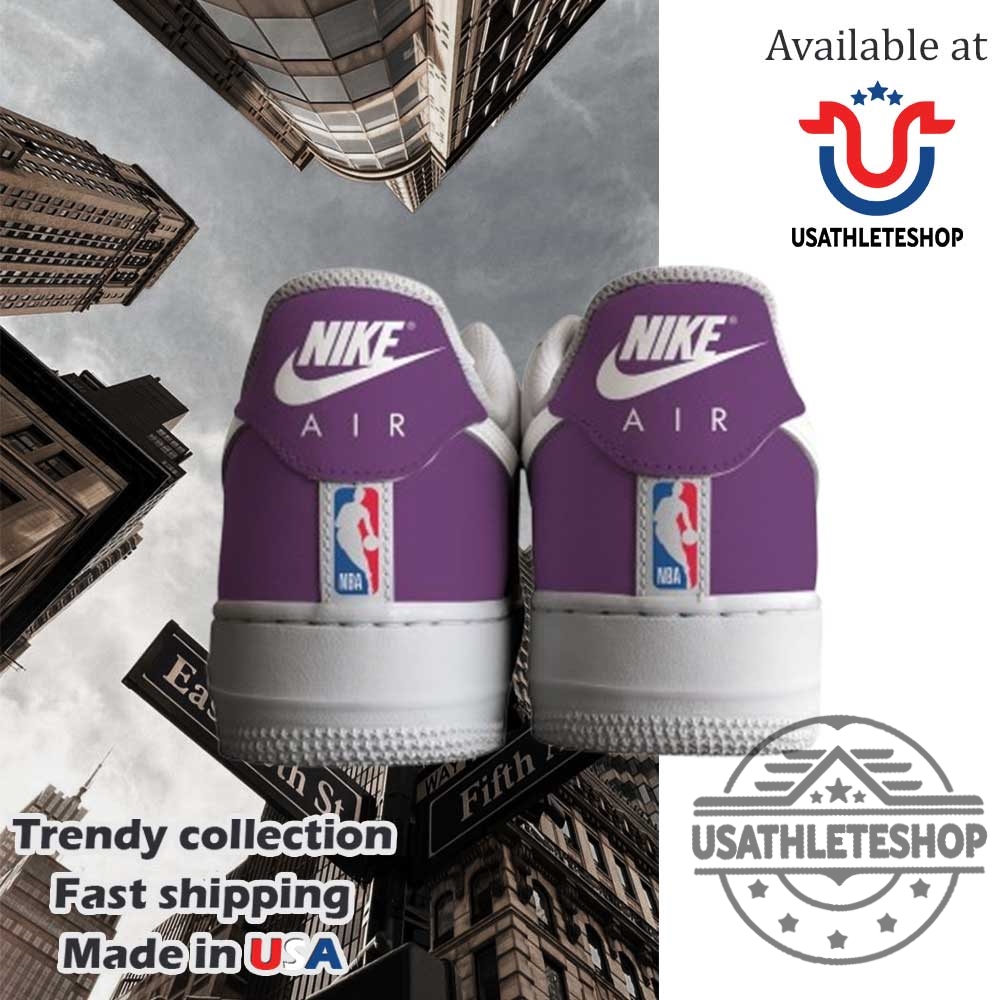 Los Angeles Lakers Custom Name Air Force 1 Sneakers Personalized Purple Nba Shoes 3 Los Angeles Lakers Custom Name Air Force 1 Sneakers – Personalized Purple NBA Shoes