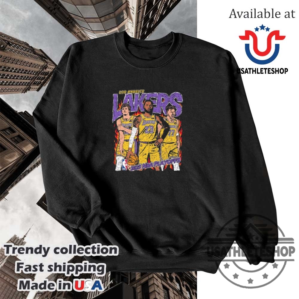 2025 Nba Playoffs Los Angeles Lakers Trio Tshirt Nba Finals Edition 5 2025 NBA Playoffs Los Angeles Lakers Trio T-Shirt – NBA Finals Edition
