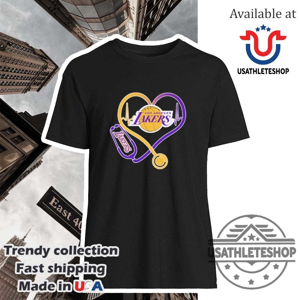 Los Angeles Lakers Caring Hearts Nurses Tshirt Nba Fan Apparel