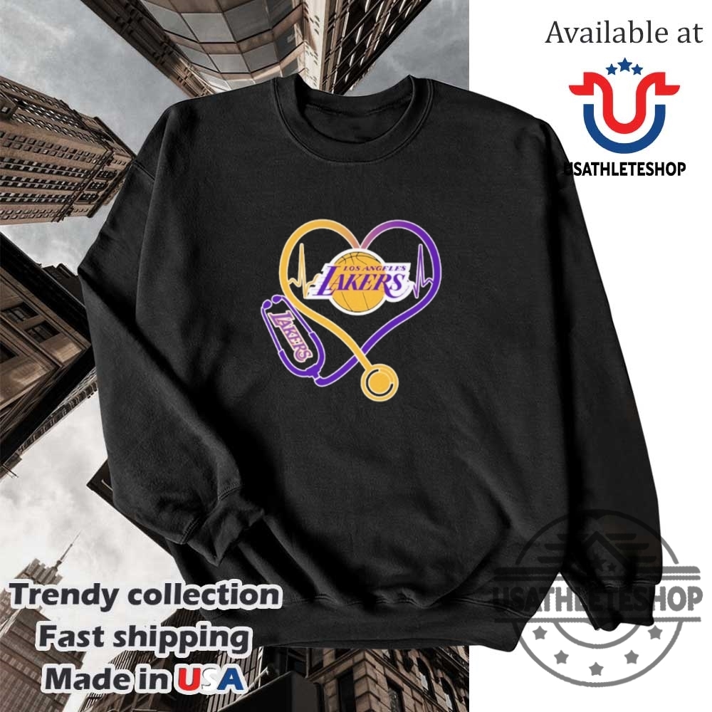 Los Angeles Lakers Caring Hearts Nurses Tshirt Nba Fan Apparel 5 Los Angeles Lakers Caring Hearts Nurses T-Shirt – NBA Fan Apparel