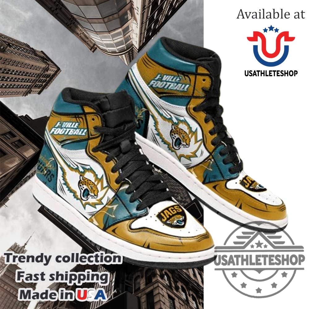 Nfl Jacksonville Jaguars Gold Teal Air Jordan 1 High Sneakers 3 NFL Jacksonville Jaguars Gold Teal Air Jordan 1 High Sneakers