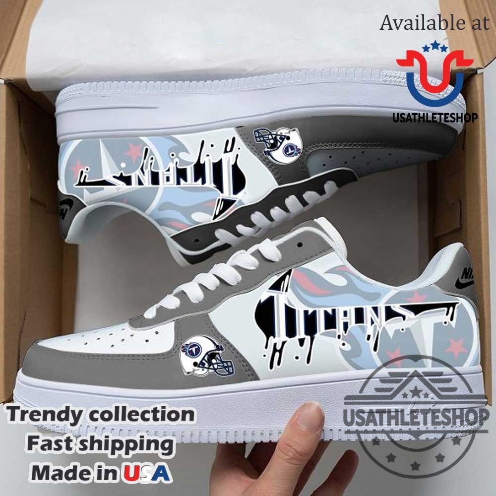 Custom Tennessee Titans Nike Air Force 1 Sneakers Unique Dripping Design 3 Custom Tennessee Titans Nike Air Force 1 Sneakers – Unique Dripping Design