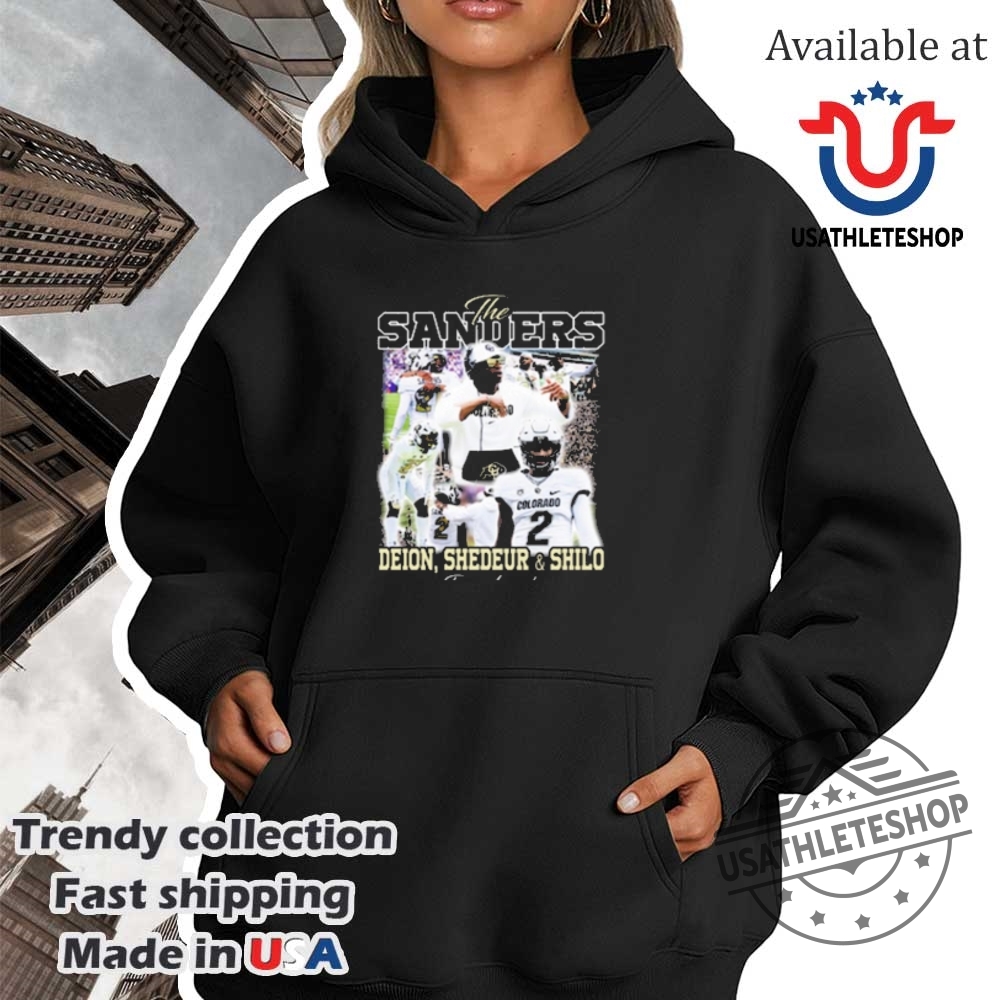 Deion Sanders Shedeur Shilo Sanders Colorado Graphic Tshirt Iconic College Football 4 Deion Sanders, Shedeur & Shilo Sanders Colorado Graphic T-Shirt - Iconic College Football