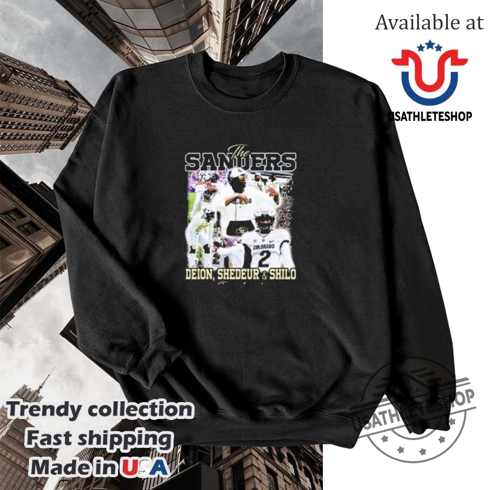 Deion Sanders Shedeur Shilo Sanders Colorado Graphic Tshirt Iconic College Football 5 Deion Sanders, Shedeur & Shilo Sanders Colorado Graphic T-Shirt - Iconic College Football