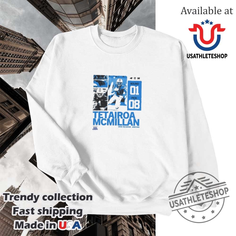 Tetairoa Mcmillan Carolina Panthers Round 1 Pick 8 Wr Nfl Draft 2025 Tshirt 5 Tetairoa McMillan Carolina Panthers Round 1 Pick 8 WR NFL Draft 2025 T-Shirt