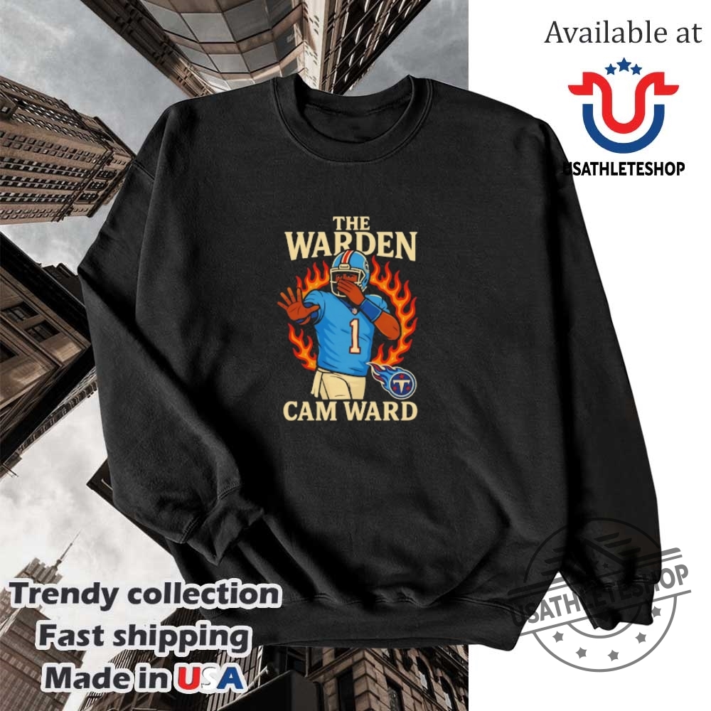 The Warden Cam Ward Tennessee Titans Nfl Tshirt 2025 Draft Pick 5 The Warden Cam Ward Tennessee Titans NFL T-Shirt - 2025 Draft Pick