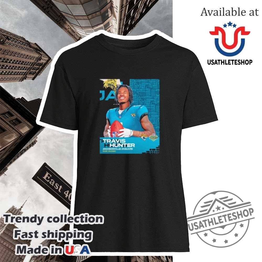 "Top 2025 Sports Shirts: Knicks, Celtics, Jaguars, NFL Draft Tees" 4 Travis Hunter Jacksonville Jaguars 2025 Nfl Draft Cartoon Shirt