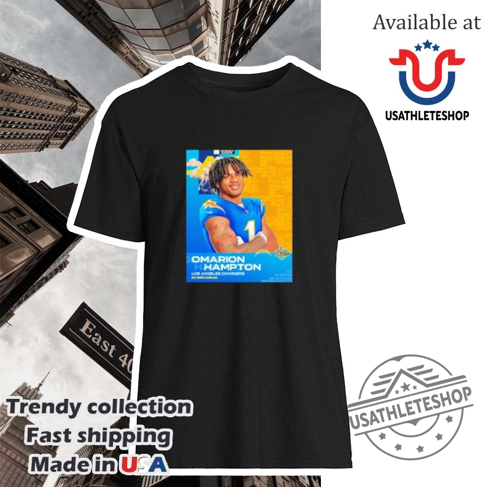 "Top 2025 Sports Shirts: Knicks, Celtics, Jaguars, NFL Draft Tees" 14 Omarion Hampton North Carolina Tar Heels 2025 Nfl Draft Cartoon Shirt
