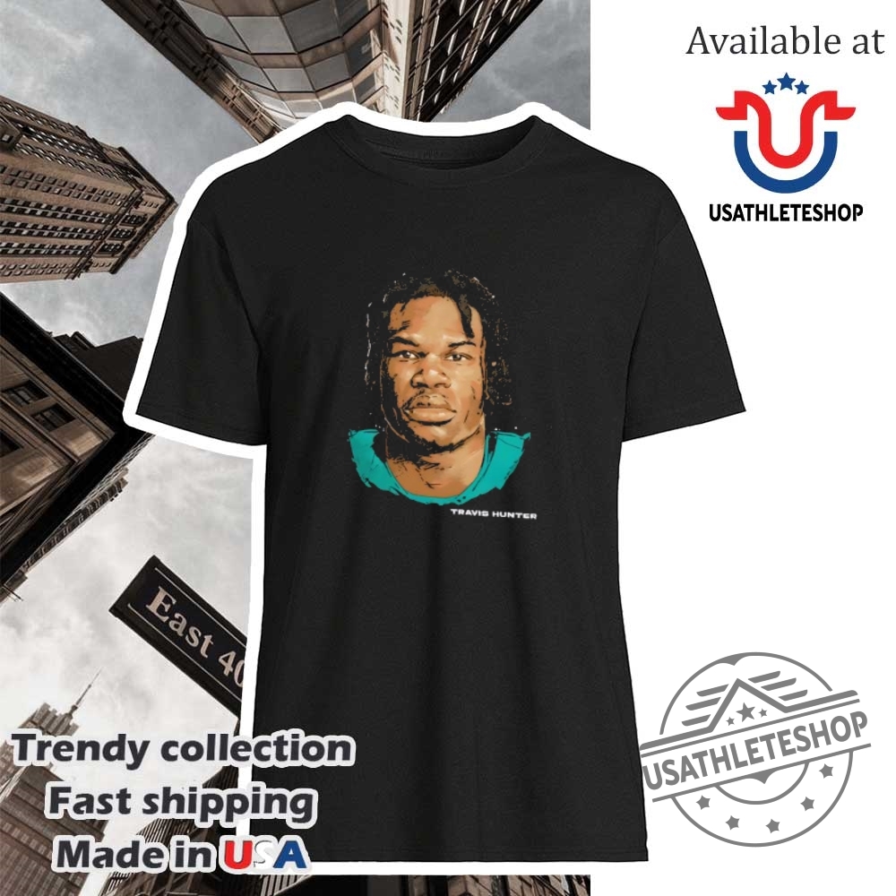 "Top 2025 Sports Shirts: Knicks, Celtics, Jaguars, NFL Draft Tees" 20 Travis Hunter Jacksonville Portrait Jacksonville Jaguars Shirt
