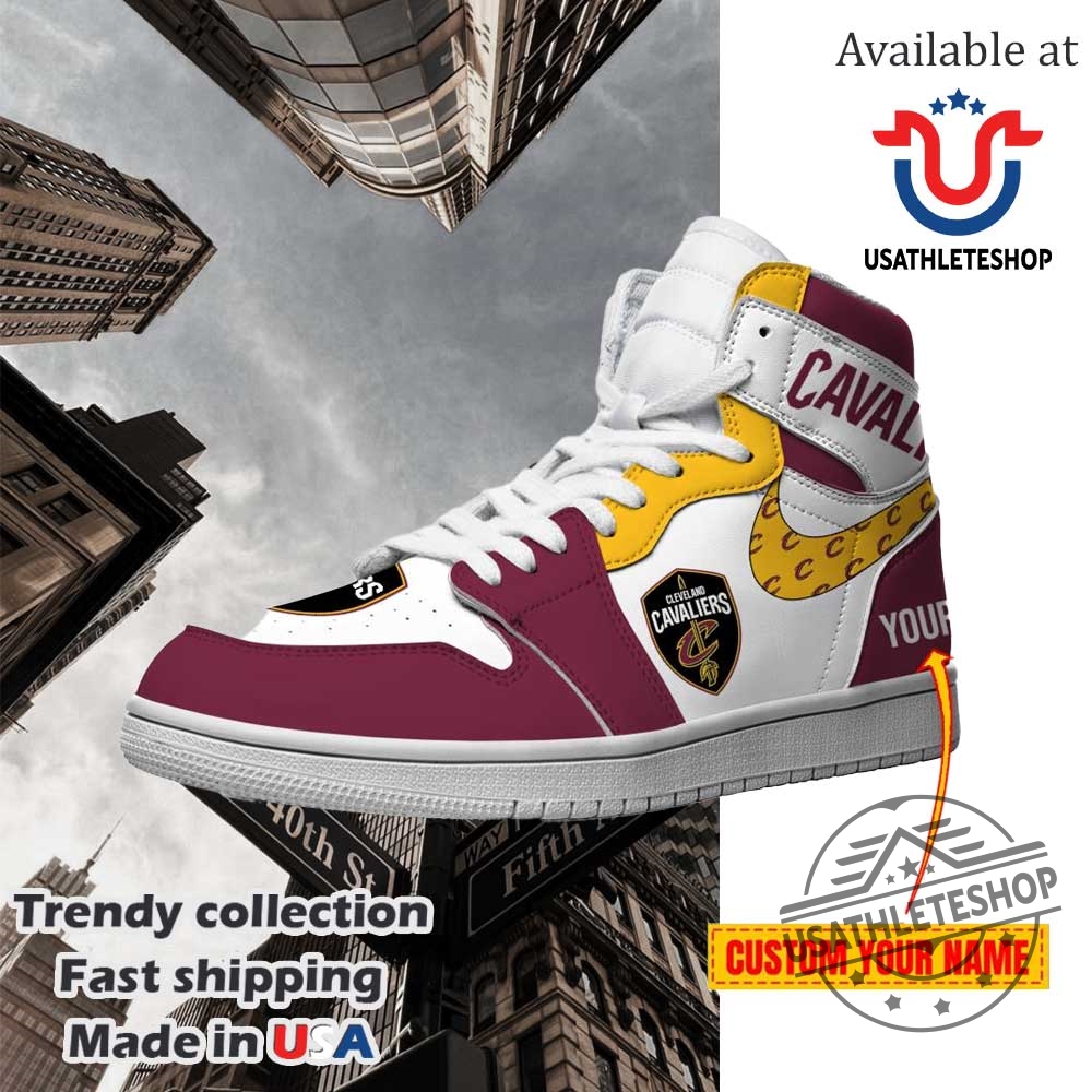 Cleveland Cavaliers Nba Custom Name Air Jordan 1 High Top Shoes For Men Women 4 Cleveland Cavaliers NBA Custom Name Air Jordan 1 High Top Shoes For Men Women