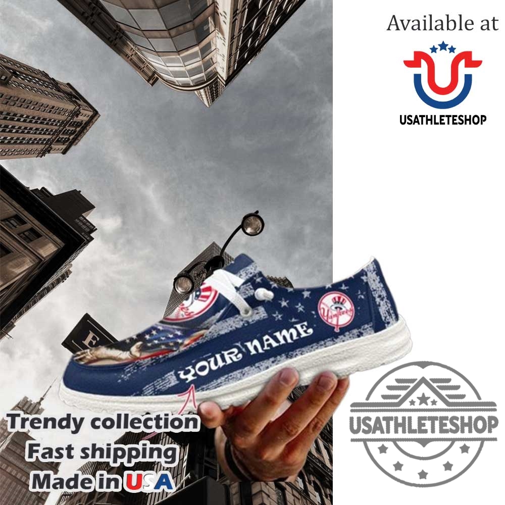 New York Yankees American Proud Personalized Hey Dude Shoes With White Sole Custom Mlb Sneakers 4 New York Yankees American Proud Personalized Hey Dude Shoes with White Sole – Custom MLB Sneakers