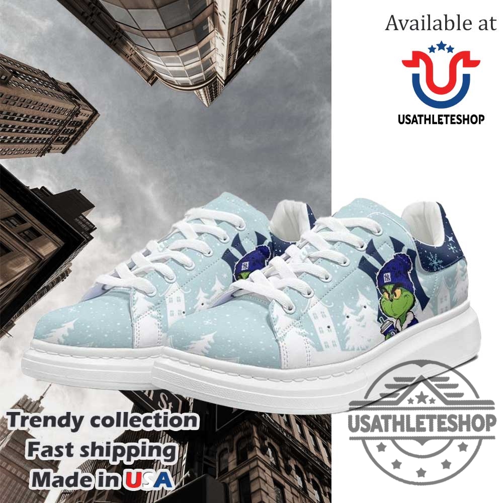 "Top 5 Custom New York Yankees Sneakers Every Fan Needs" 10 New York Yankees Grinchmas Mcqueen Shoes Customized Holiday Mlb Sneakers
