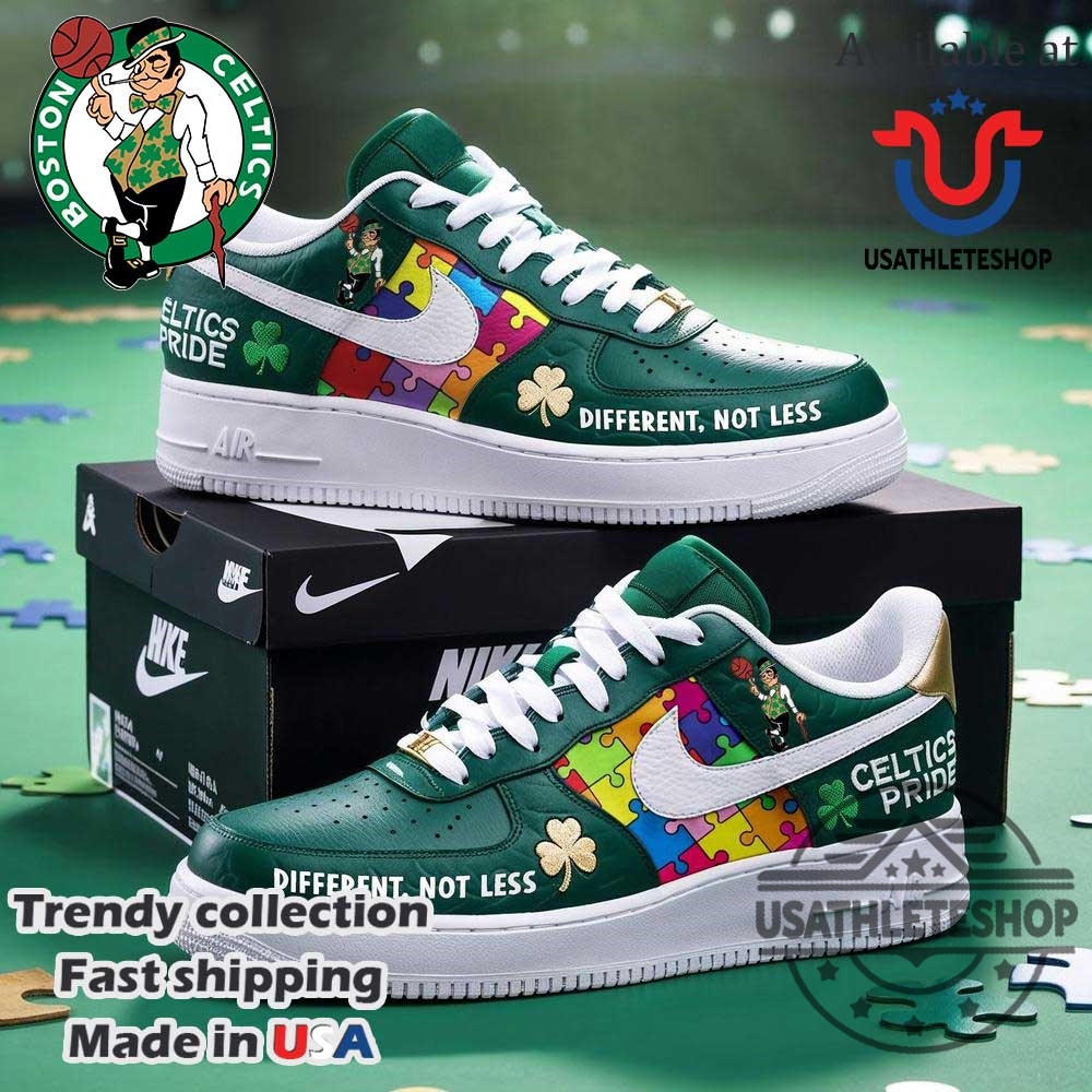 Boston Celtics Autism Awareness Limited Edition Air Force 1 Custom Sneakers For A Cause 3 Boston Celtics Autism Awareness Limited Edition Air Force 1 – Custom Sneakers for a Cause