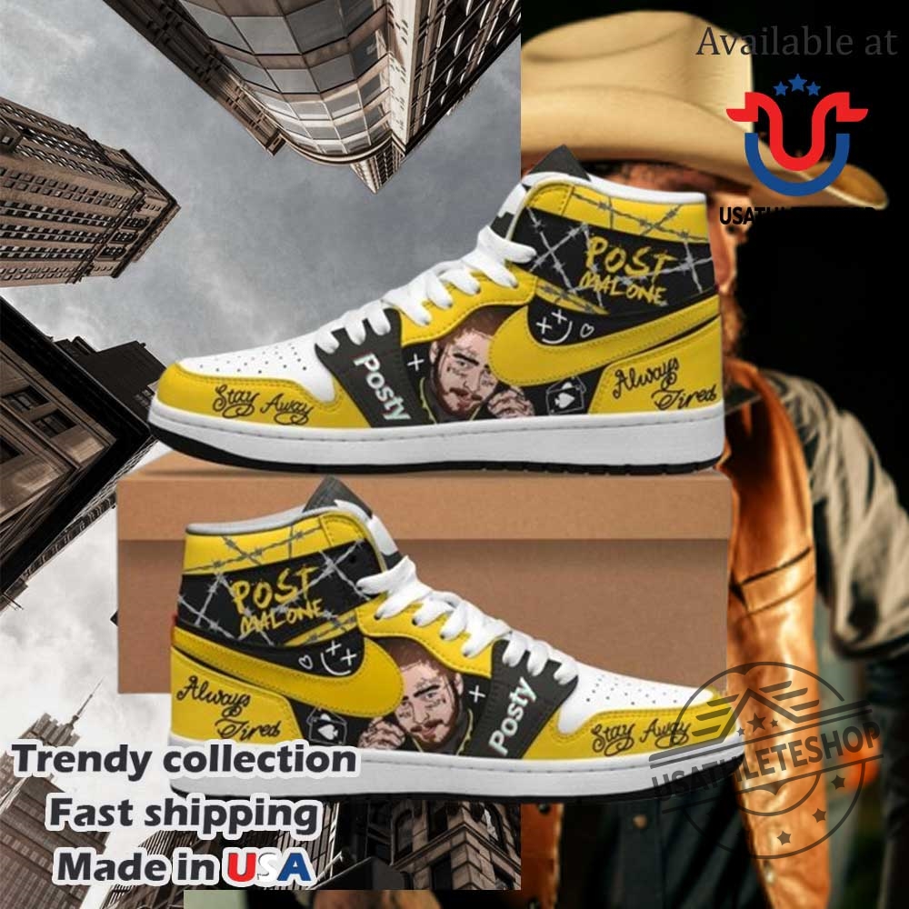 Post Malone Always Tired Custom Air Jordan 1 Sneakers Exclusive Design