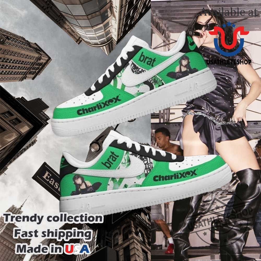 Charli Xcx Brat Edition Nike Air Force 1 Trendy Custom Sneakers