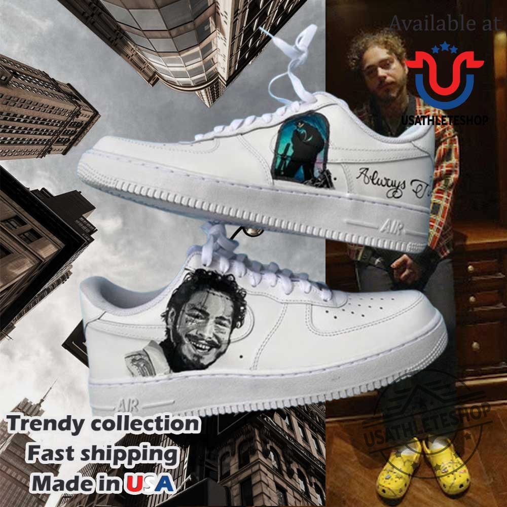 Custom Post Malone Nike Air Force 1 Sneakers Unique Faninspired Style
