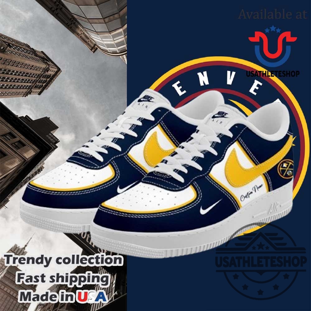 Denver Nuggets Custom Name Air Force 1 Sneaker 4 Denver Nuggets Custom Name Air Force 1 Sneaker