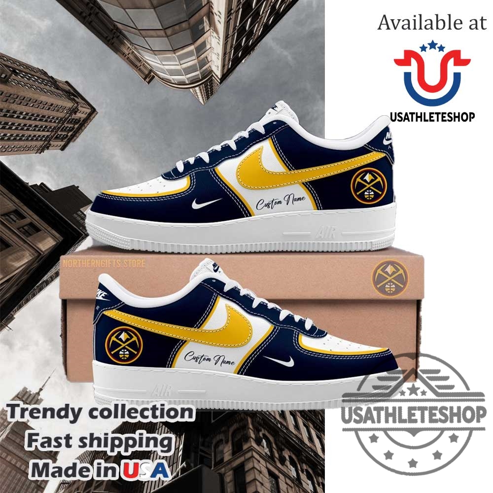 Denver Nuggets Custom Name Air Force 1 Sneaker 5 Denver Nuggets Custom Name Air Force 1 Sneaker