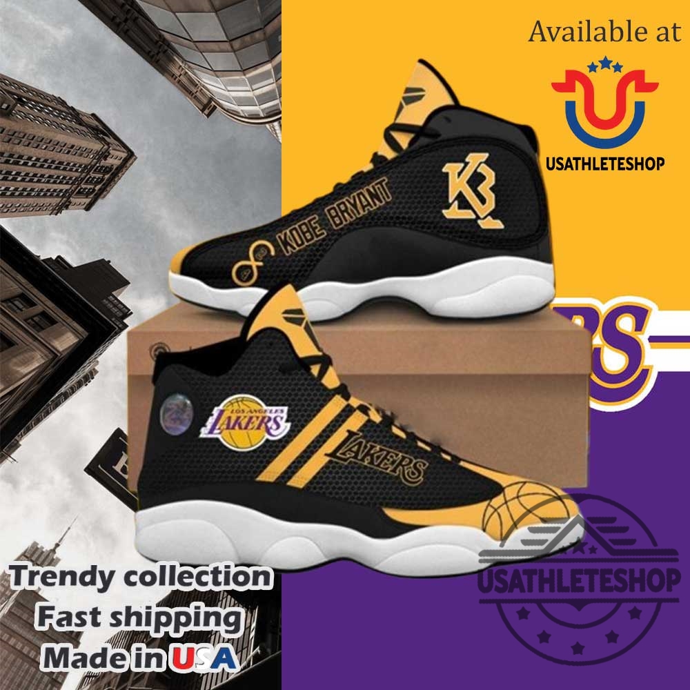Kobe Bryant Los Angeles Lakers Black And Yellow Air Jordan 13 Sneakers