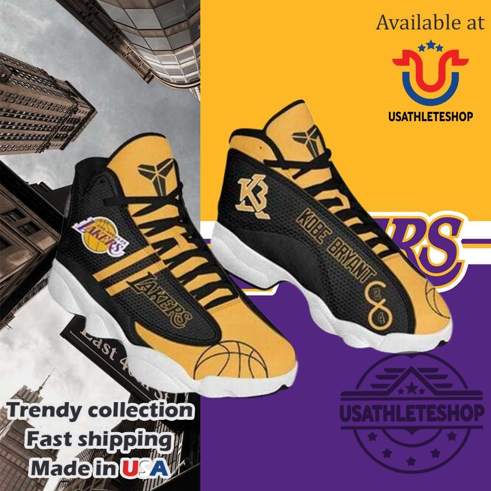 Kobe Bryant Los Angeles Lakers Black And Yellow Air Jordan 13 Sneakers 3 Kobe Bryant Los Angeles Lakers Black And Yellow Air Jordan 13 Sneakers