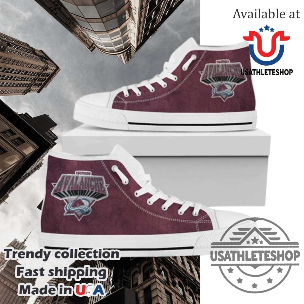 3D Printed Colorado Avalanche Logo High Top Shoes Custom White Sole Nhl Fan Sneakers 3 3D Printed Colorado Avalanche Logo High Top Shoes – Custom White Sole NHL Fan Sneakers