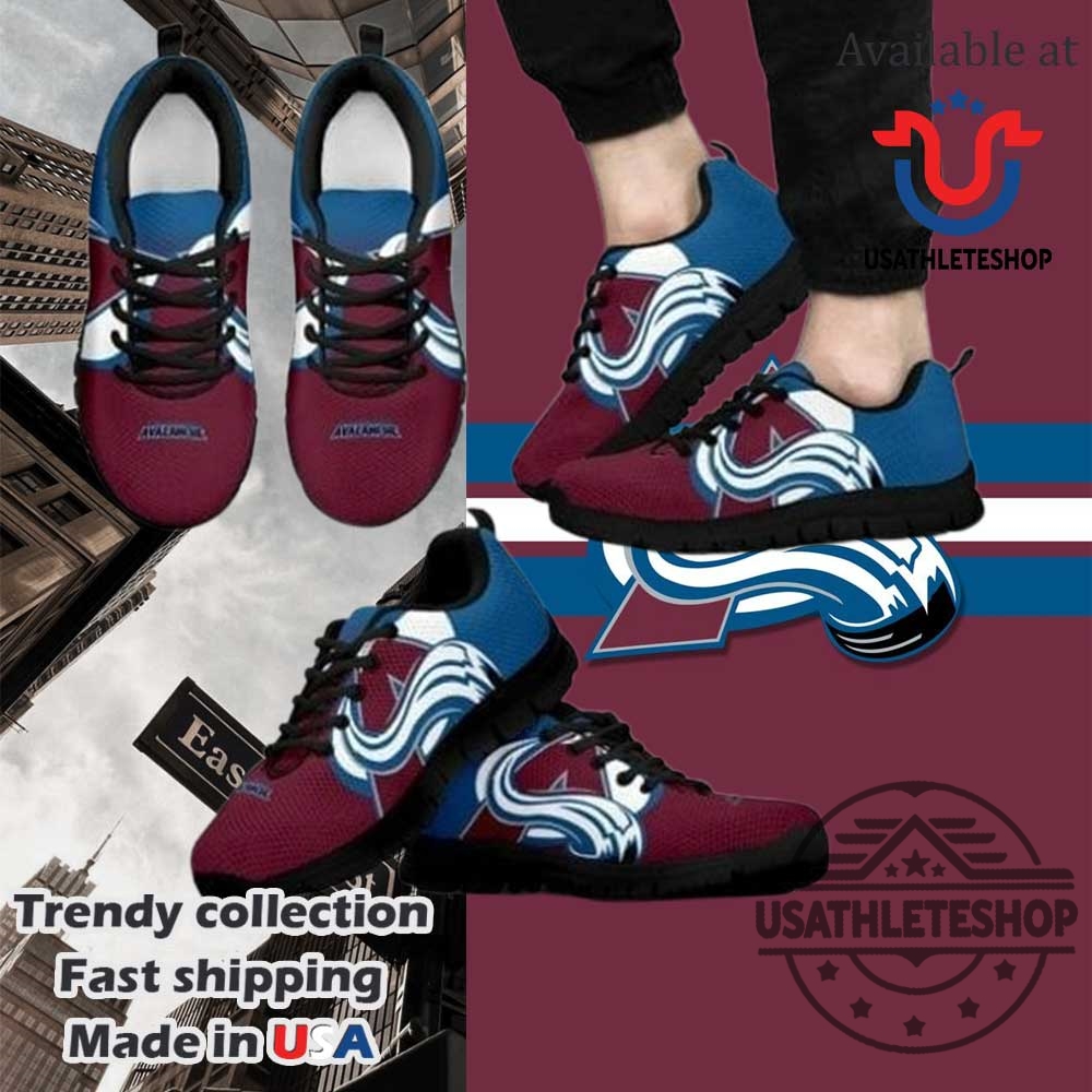 Nhl Colorado Avalanche Running Shoes Custom Black Sole Sports Sneakers