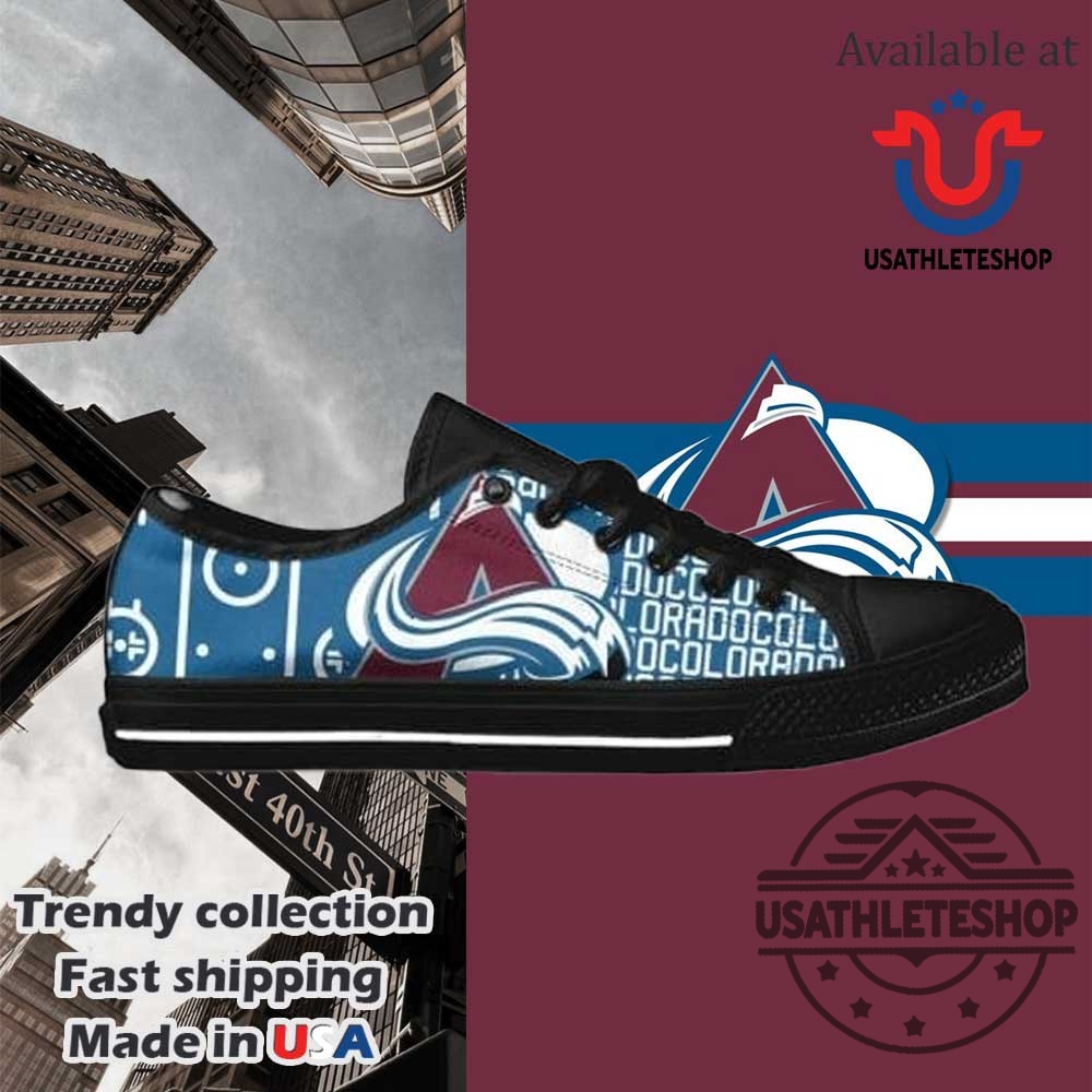 Nhl Colorado Avalanche Low Top Shoes Custom Black Sole Fan Sneakers