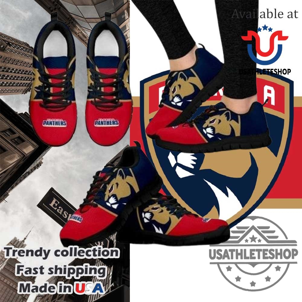 Nhl Florida Panthers Running Shoes Custom Black Sole Sports Sneakers